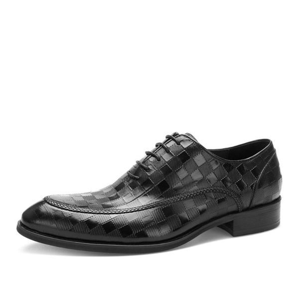 

dress shoes classic italy mens oxford real leather wedding business lace up brogues, Black