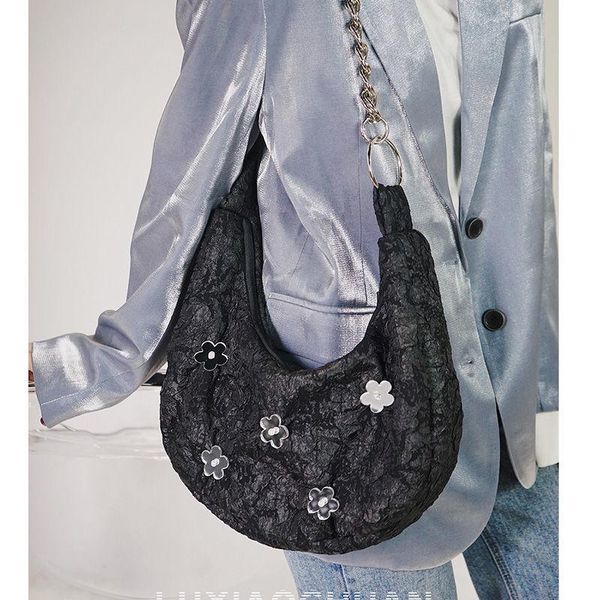 

evening bags women's shoulder bag largeÂ capacity specular reflective flower decoration crossbody handbags wholesale 2021 retro lady