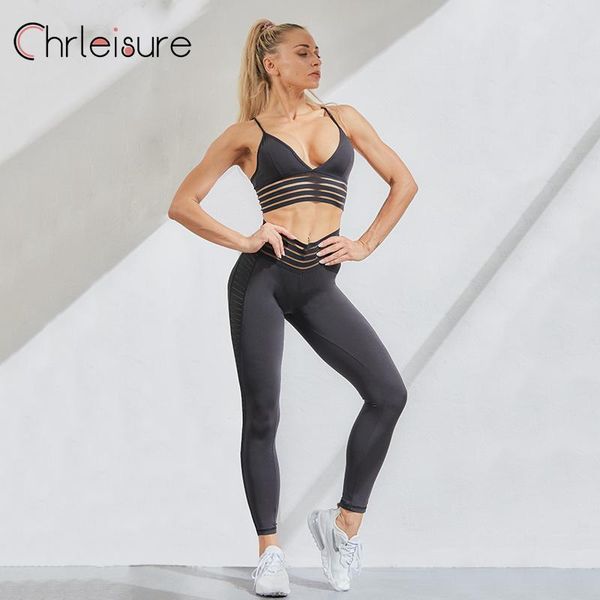 

yoga outfit chrleisure seamless set women workout fitness elasticity high waist legging running gym tracksuit