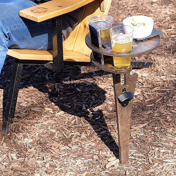 

outdoor portable wine table with foldable round deskmini wooden easy camp furniture