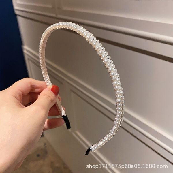 

3zsh korean version bandbutterfly simple versatile hair accessories bowknot pearl hair wedding bridesmaid headbands headdress pure hand wov, Silver