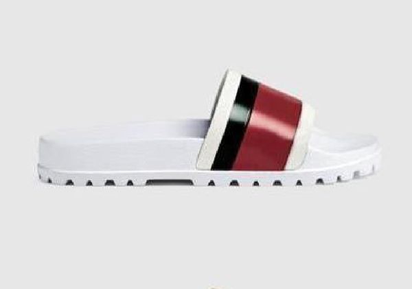 

designer rubber slide sandal floral brocade men slipper gear bottoms flip flops women striped beach causal sandals, Black