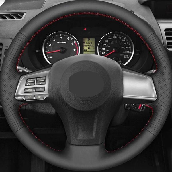 

steering wheel covers diy black faux leatherÂ car accessories cover for forester 2013-2021 legacy outback 2012-2014 xv 2011-2021