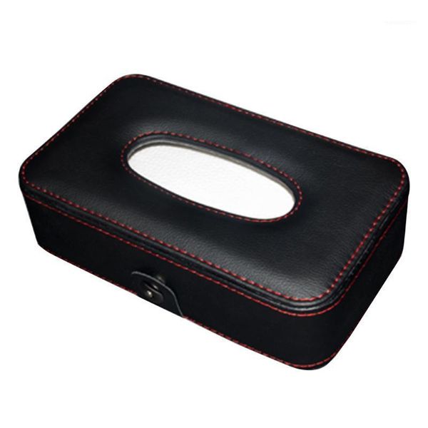 

multifunctional car tissue box holder seat back headrest hanging leather case interior accessories1