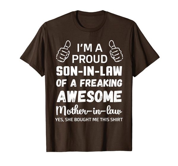 

son-in-law of freaking awesome mother-in-law t-shirt, White;black