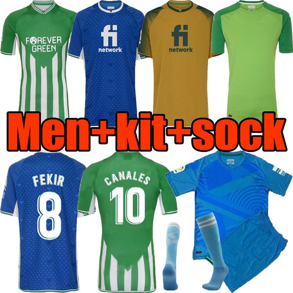 

21 22 real betis soccer jersey joaquin loren boudebouz bartra goalkeeper home away training suit edition fekir 2021 2022 finidi men kids kit, Black;yellow