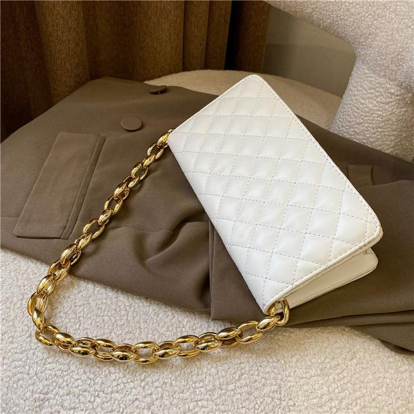 

evening bags fashion lattice pattern women pu shoulder bag casual portable female chain totes leather travel underarm shopping pouch tote