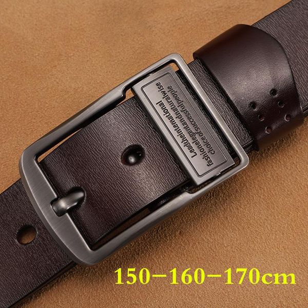 

belts 140 150 160 170cm plus size men genuine leather long large pin buckle male waist strap for jeans g695, Black;brown