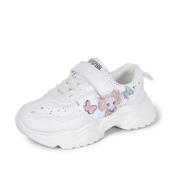 

kids breathable air mesh fashion sneakers sports shoes for girls children hook & loop lovely casual size 27-37, Black;red
