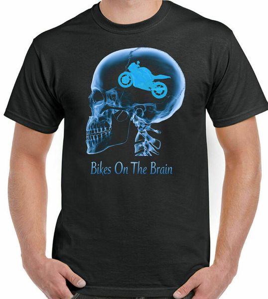 

t-shirt motorcycle biker who brain man funny supermoto moto gp, White;black