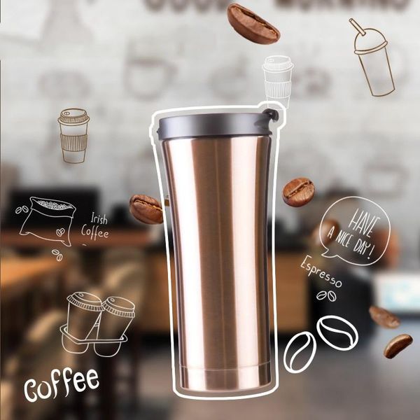 

500ml stainless steel flip buckle vacuum flask, high-quality portable large-capacity sealed and leak-proof flask water bottles