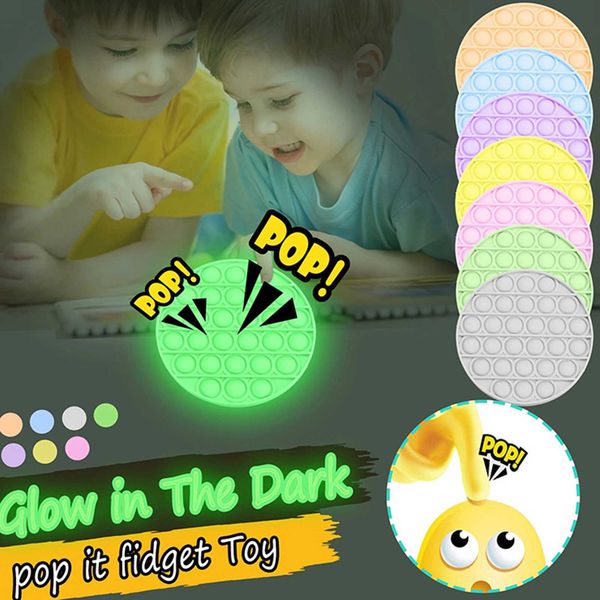 

glow in the dark popit push pops bubble sensory toy autism needs squishy stress reliever toys antistress toys fidget spinner pop