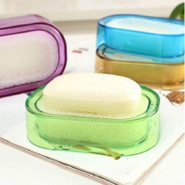 

soap dishes 1pcs holder organizer sponge box multifunctional absorbent bathroom accessories double layers 13.5*10.5*3.5cm