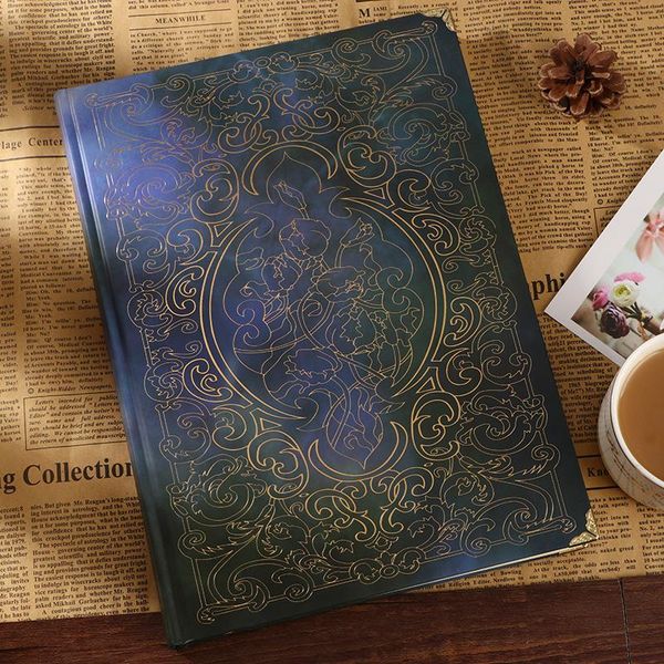 

classical creativity line notebook european retro bronzing diary agenda a5 b5 thickened hard surface office notepad journal notepads, Purple;pink