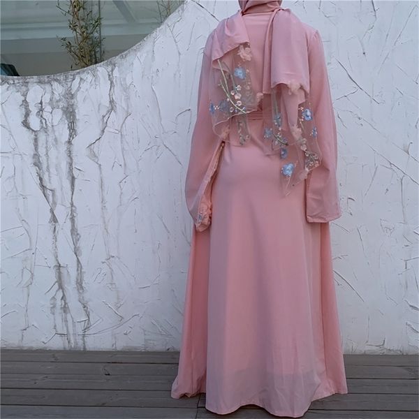 

ramadan eid mubarak floral pink abaya turkey kimono cardigan robe hijab muslim dress women caftan dubai kaftan islamic clothing, Red