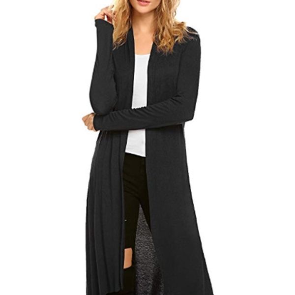 

fashion sweater fine woolen women's wear 2021 long front open low hem super sleeve cardigan, White;black