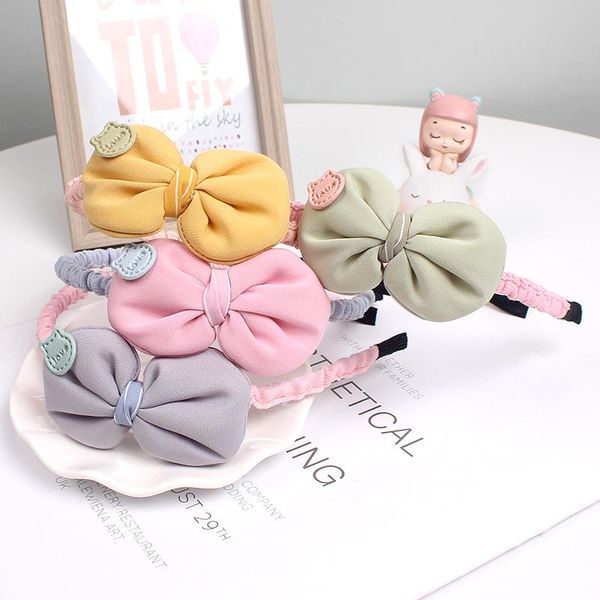 

hair accessories 2021 korean children's pleated fabric hairband exquisite bowknot cartoon student hairpin headband for girls, Slivery;white