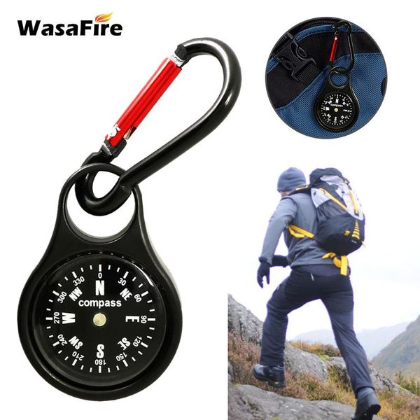 

wasafire zinc alloy portable outdoor buckle compass mountaineering survival camping hiking hook gadgets
