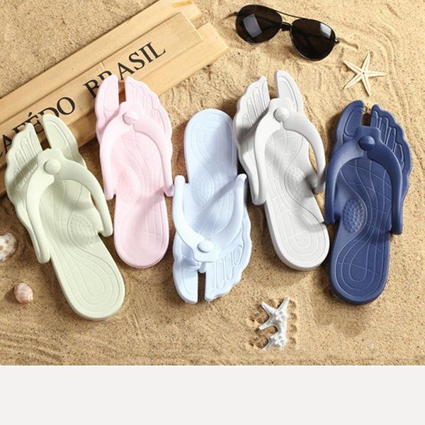 

flat bottomed lightweight sandals creative slippers summer foldable travel portable home beach flip flops, Black