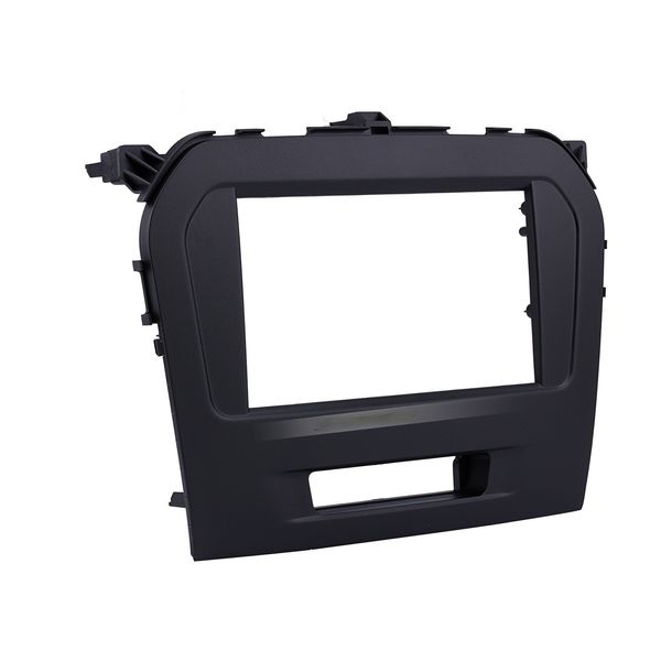 Duplo Din Carro Rádio Fáscia para 2015 Suzuki Vitara Dash Kit Painel Surround Quadro Decorativo Placa de rosto de placa preta