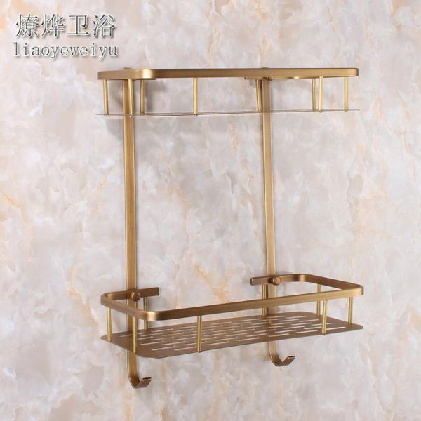

copper antique bathroom double shelf shower room mirror ban lan pendant shelves