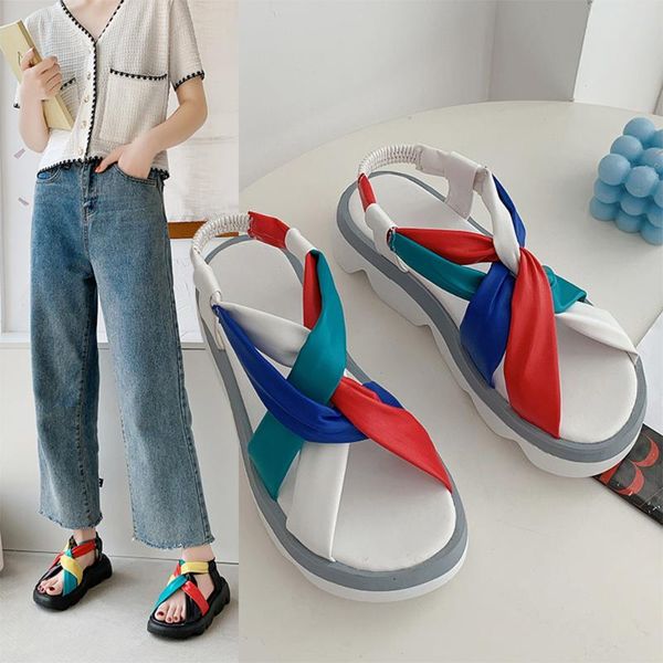 

sandals summer ladies sandals, fashion platform girls retro literary outdoor casual shoes, non-slip wear-resistant, Black