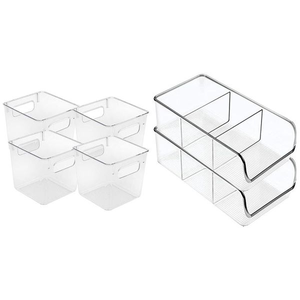

pcs packet kitchen storage organizer box for fridge,28x12.7x8.8cm & 15x15x14cm bottles jars
