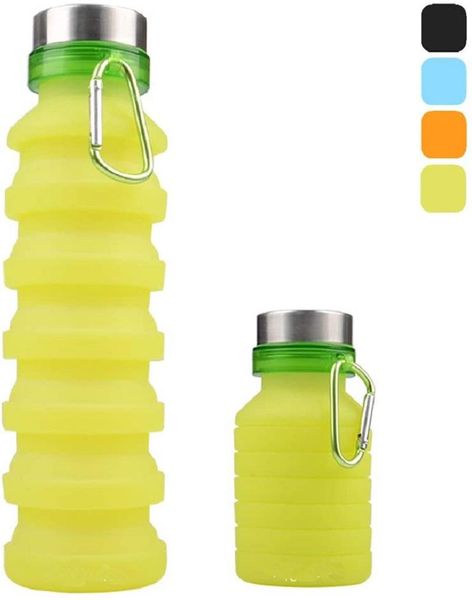 

silicone squeezed adjustable collapsible water bottles folding sports leak proof bottle travel hiking camping drink
