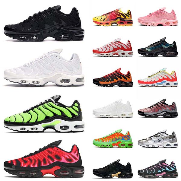 

fashion tn plus size 12 running shoes mens women triple black all white univeristy red oreo outdoor sneakers 36-46