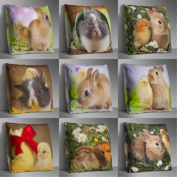

cushion/decorative pillow animal double side print cushion cover polyester decorative for sofa seat soft throw case 45x45cm home deco