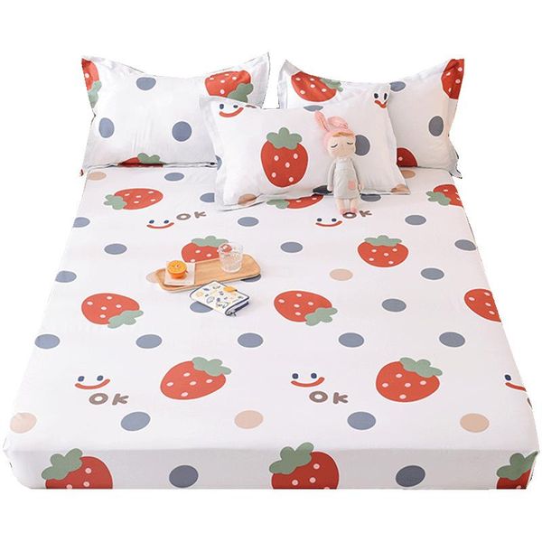 

sheets & sets cartoon print bed sheet simple mattress protector bedding set cotton all inclusive roupas de cama home products di50cd