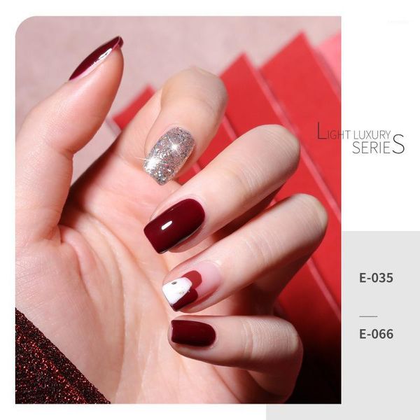 

color suit nail polish glue potherapy long-lasting art removable1, Red;pink