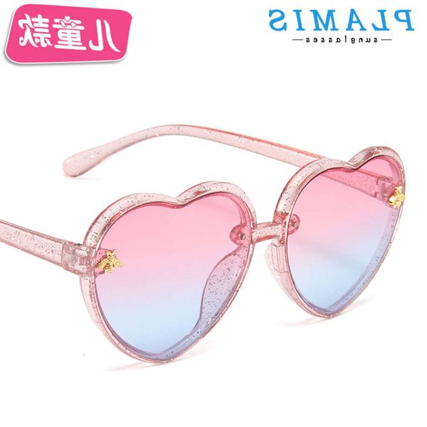 

sunglasses children's love bright color heart personality bee sunglasses women's fashion glasses, Blue