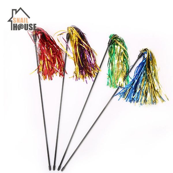 

cat toys snailhouse pet toy funny interactive stick color ring paper strip rod wire chaser rustling wholesale