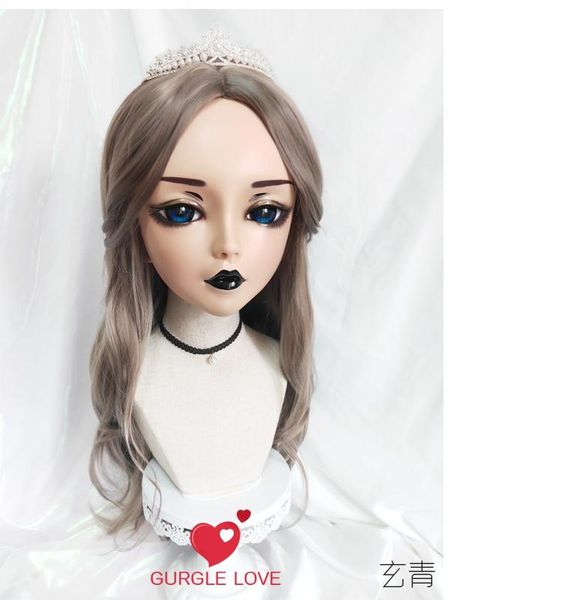 

party masks (chan-05)female sweet girl resin half head kigurumi bjd mask cosplay japanese anime role lolita crossdress doll