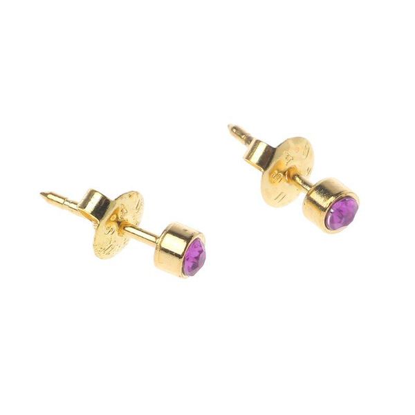 

jewelry pouches, bags 12 pairs gold ear piercing earrings set hypoallergenic mini 3mm cz studs, Pink;blue