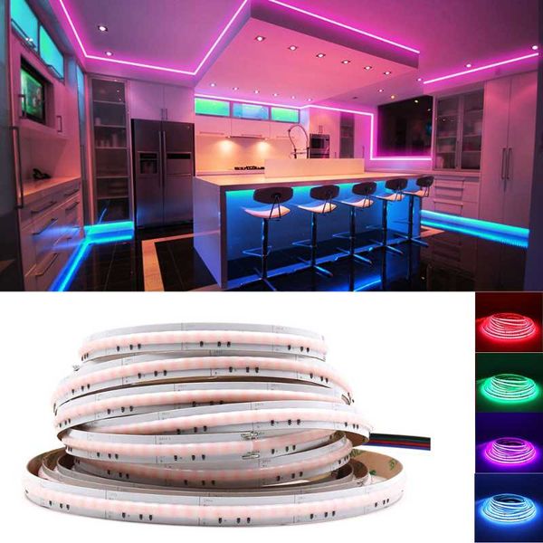 

cob led strip 768 leds high density super bright flexible lights lamp 10mm dimmable fob linear ribbon 5m/lot strips