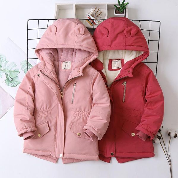

down coat winter thick waterproof cotton baby girls jackets warm velvet child cartoon children outerwear kids outfits 4-13 years, Blue;gray