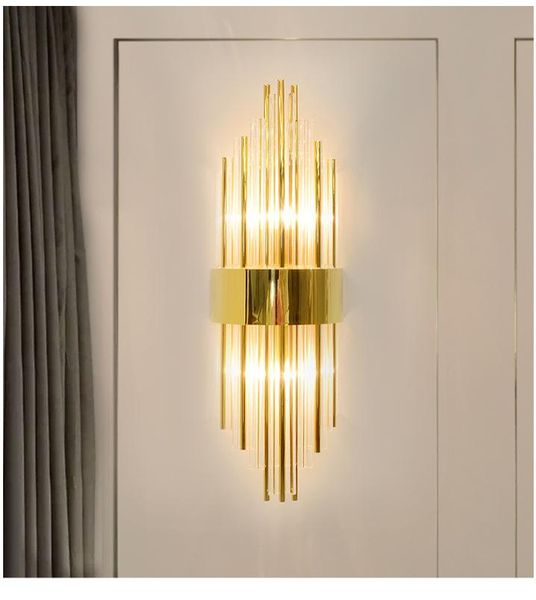 

wall lamp crystal northern europe post modern living room bedroom gold luxury lighting designer el guest
