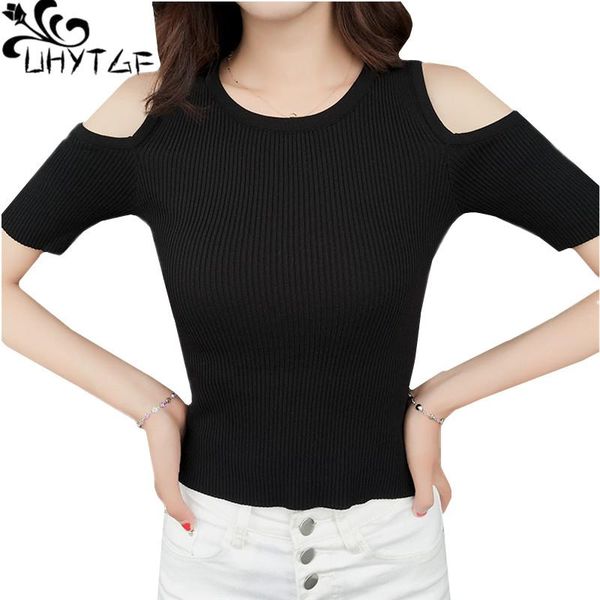 

women's sweaters uhytgf woman pullover slim elasticity knit spring summer sweater shirt female off strapless elegant short 735, White;black