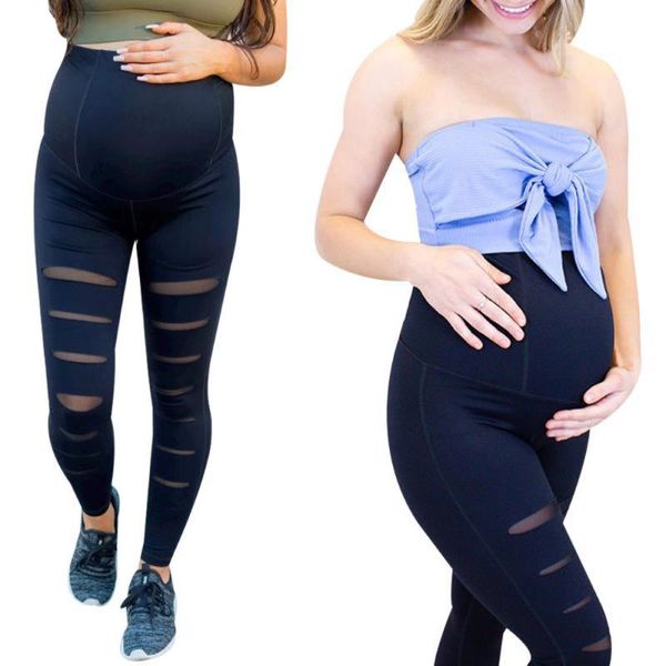 

maternity bottoms fashion pants women pregnant hole abdominal trousers prop belly legging casual grossesse pantalon@45, White