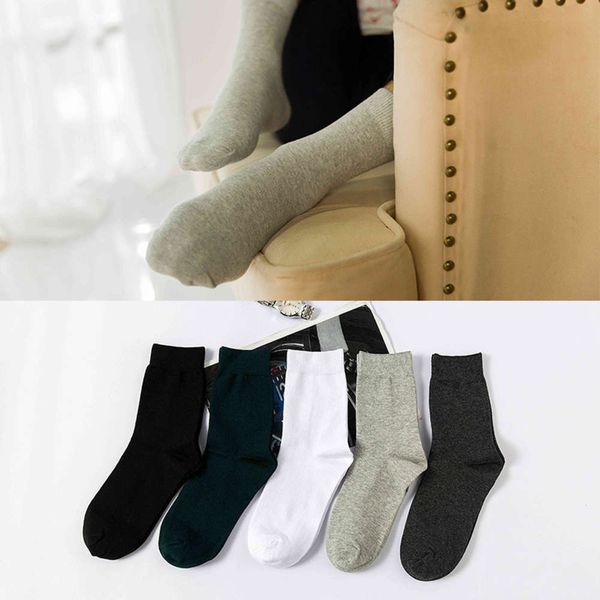 

autumn winter mid all cotton color simple high classic, Black