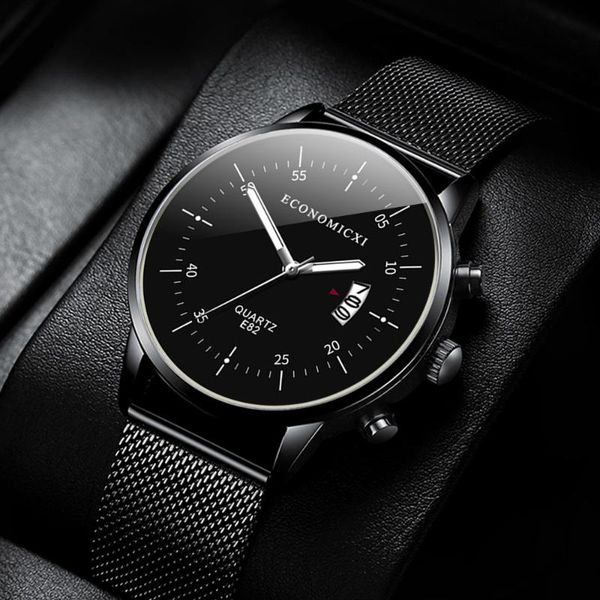 

luminous design mens watch casual business quartz male watches stainless mesh strap wristwatch gift relogio masculino wristwatches, Slivery;brown