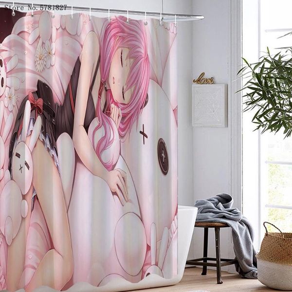

print cartoon shower curtains japan anime fabric waterproof polyester lovely girls curtain home bathroom