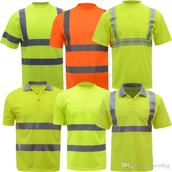 

summer high visibility safety work shirt breathable clothes reflective t-shirt polo shirts