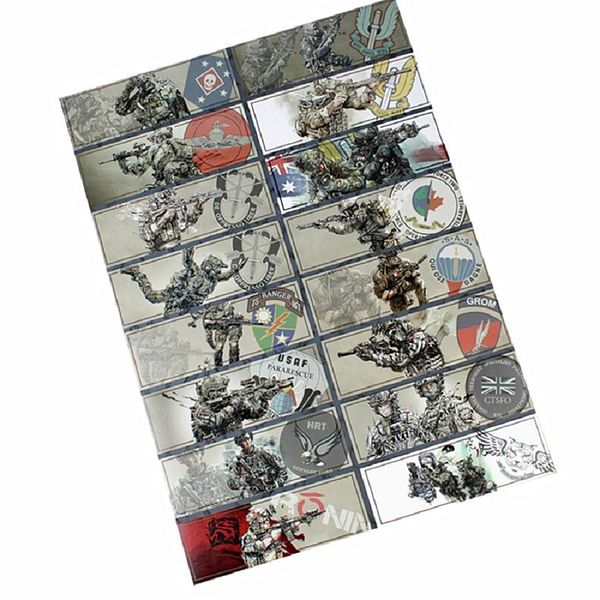 

gift wrap 16 piece set special forces sere stickers de oppresso liber usaf uk sas australia sasr canada jtf2 france sof military diy decal