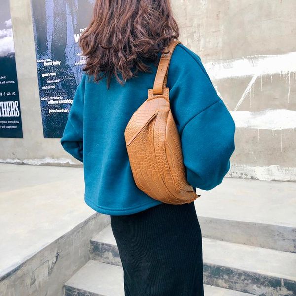 

waist bags simple zipper bag serpentine leather shoulder crossbody chest fanny pack belt purse small phone key pouch