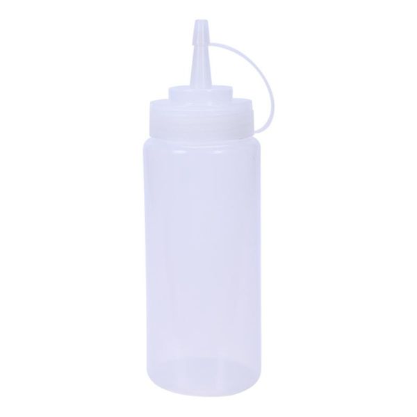 

clear white plastic squeeze sauce ketchup cruet oil bottles 16oz storage & jars
