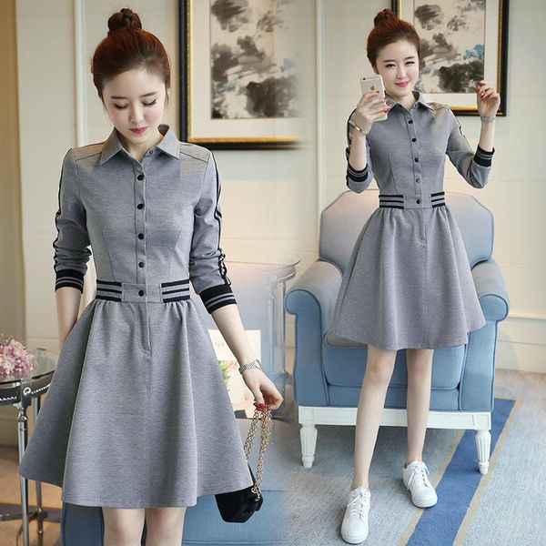 

casual dresses 2021 women's summer temperament female square collar ladies elegant long sleeve elastic-waist vestidos h15, Black;gray