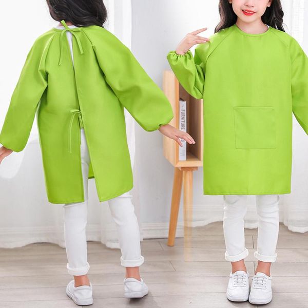

bibs & burp cloths 360 coverage children waterproof smock custom logo baby wear overalls kindergarten drawing gown kid dine play apron solid